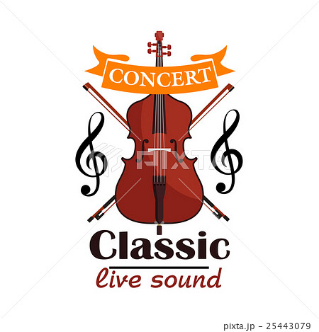 Double Bass. Classic live concert emblem 25443079
