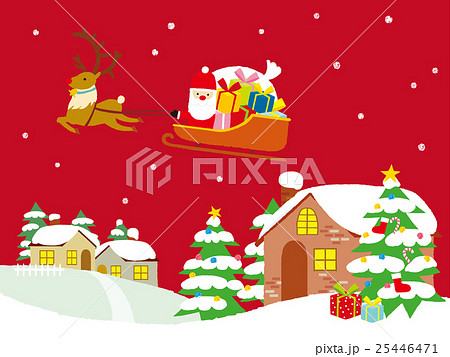 クリスマス サンタとトナカイのイラスト素材 25446471 Pixta