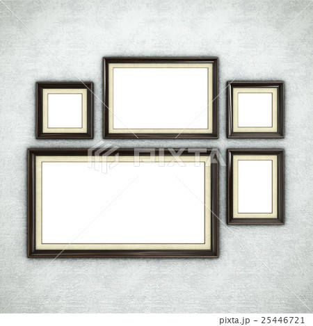 Wooden frame on wallpaper Wooden frame on wallpaper 25446721