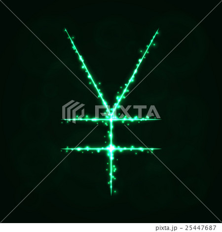 Yen Sign silhouette of lights Yen Sign silhouette of lights 25447687