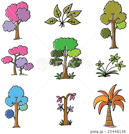Doodle of tree style collection 25448136