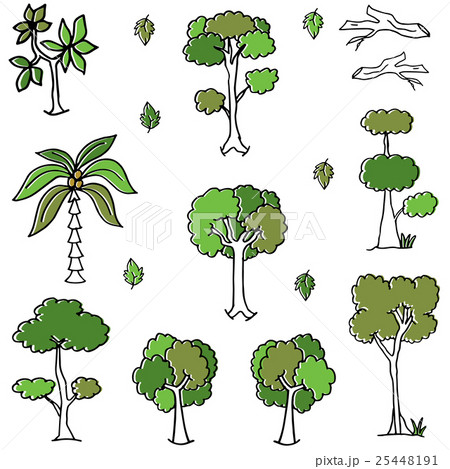 Doodle of tree collection set 25448191