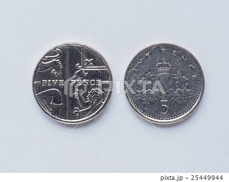 UK 5 pence coin UK 5 pence coin 25449944