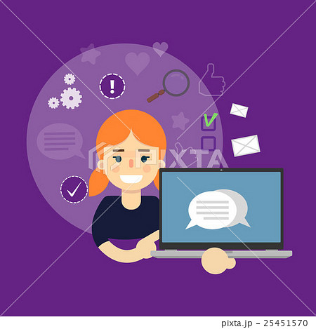 Social media banner. Girl with laptop Social media banner. Girl with laptop 25451570