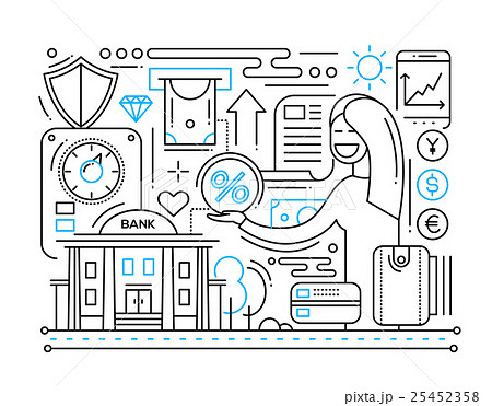 Bank Services - line design composition 25452358