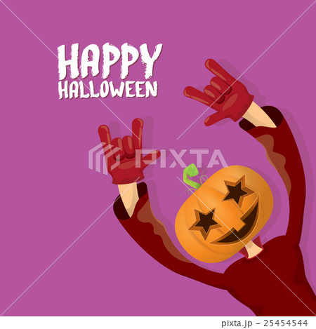 Rock n roll Happy halloween vector greeting card 25454544