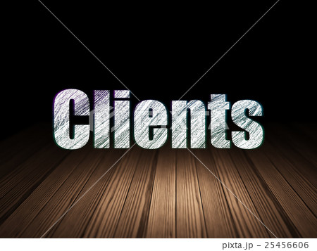 Business concept: Clients in grunge dark room Business concept: Clients in grunge dark room 25456606