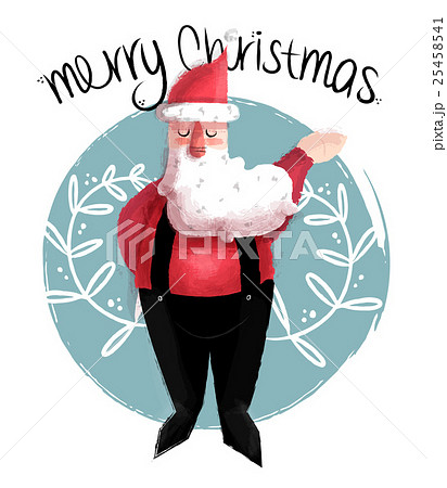 Merry Christmas Illustration Of Cute Santa Clausのイラスト素材