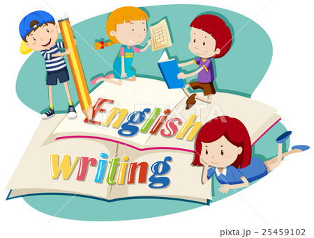 Kids working on english writing Kids working on english writing 25459102
