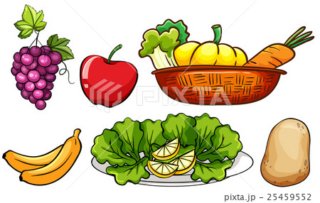Set of vegetables and fruits 25459552