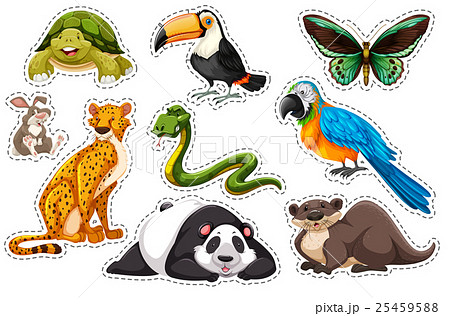 Sticker set of wild animals 25459588