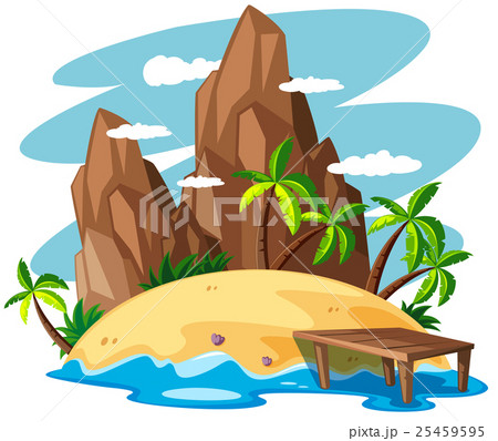 Scene with island in the sea 25459595