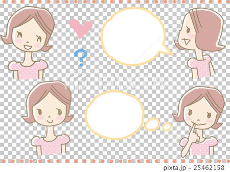 A set of young women with a smile (pink) 25462158