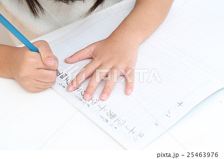 漢字練習をする小学生 25463976