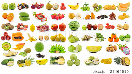 set of fruit on white background set of fruit on white background 25464619