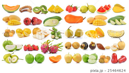 set of fruit on a white background 25464624