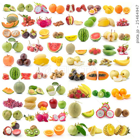 set of fruit on white background 25464947
