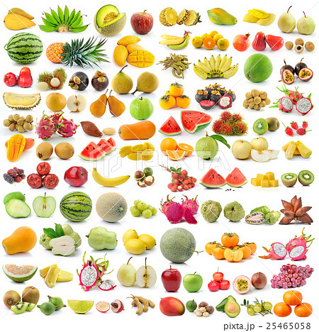 set of fruit isolated on white background 25465058