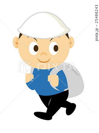 防災少年 全身 非難のイラスト素材