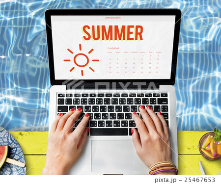 Summer Holiday Calendar Sun Graphic Concept 25467653