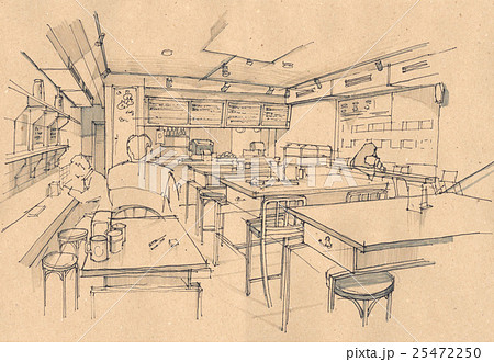 Sketch of a cafe interior 25472250