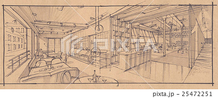 Interior wide perspective Interior wide perspective 25472251