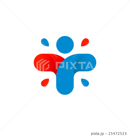 Isolated abstract colorful cross logo. Human Isolated abstract colorful cross logo. Human 25472523