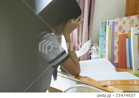 女子高生　勉強イメージ 25474037