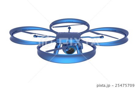 Drone, quadrocopter, with photo camera flying 25475709