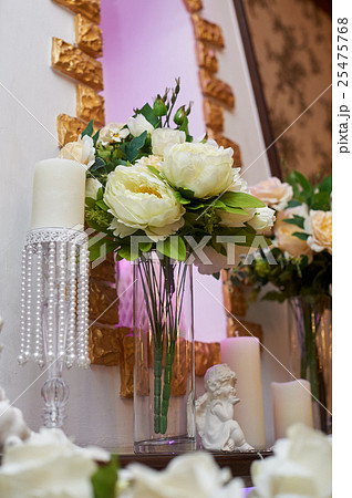 bouquet of white peonies in vase decorated for a bouquet of white peonies in vase decorated for a 25475768