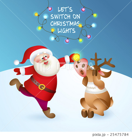 Funny deer with color light bulbs Funny deer with color light bulbs 25475784