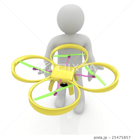 3d man with drone, quadrocopter, with photo camera 3d man with drone, quadrocopter, with photo camera 25475857