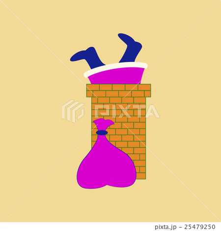 flat illustration on background of Santa Claus in 25479250