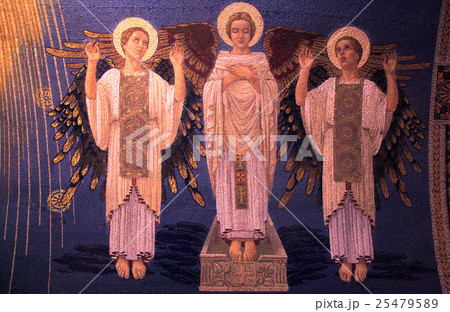 angels mosaic on the wall of church, Israel 25479589