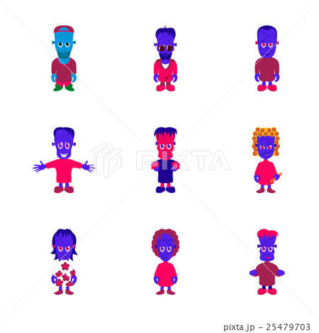 assembly flat illustration zombie family assembly flat illustration zombie family 25479703