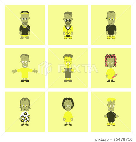assembly flat illustration zombie family 25479710
