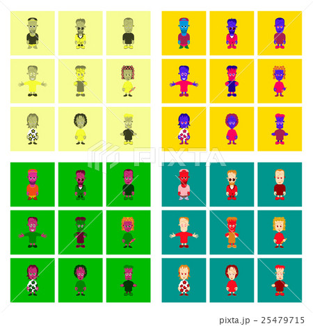 assembly flat illustration zombie family assembly flat illustration zombie family 25479715