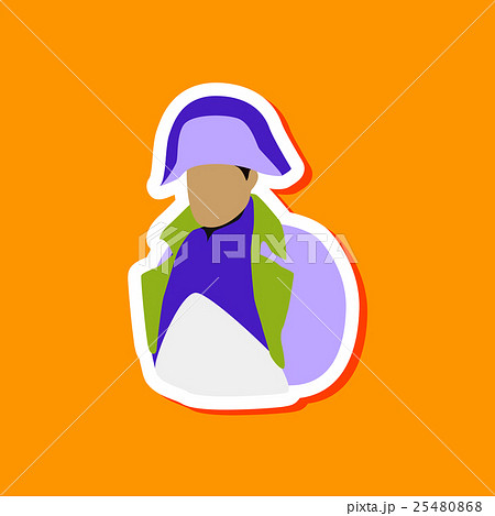 paper sticker on stylish background Napoleon paper sticker on stylish background Napoleon 25480868