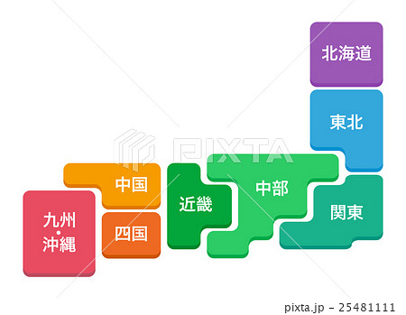 日本地図ベクターイラストのイラスト素材