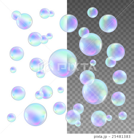 Realistic soap bubbles with rainbow reflection set Realistic soap bubbles with rainbow reflection set 25481383
