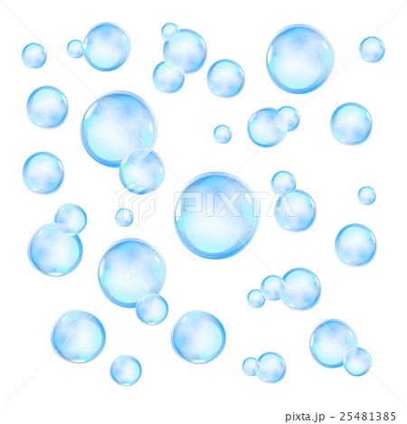 Realistic soap bubbles with rainbow reflection set 25481385