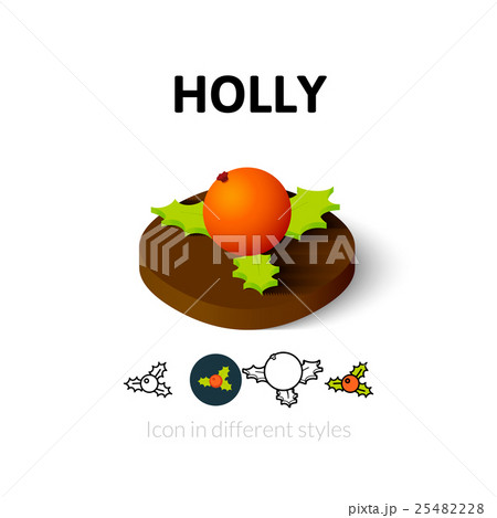 Holly icon in different style Holly icon in different style 25482228