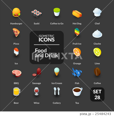 Color icons set in flat isometric illustration 25484243