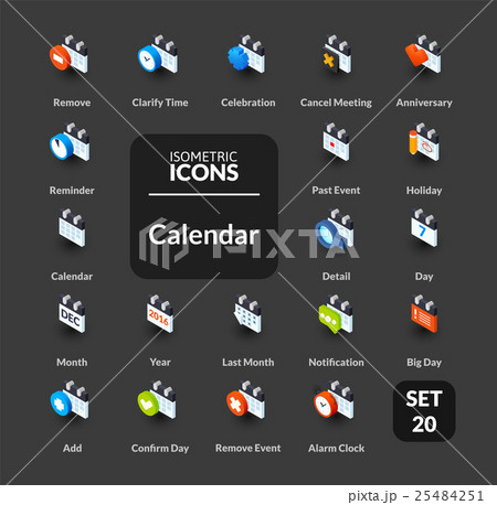 Color icons set in flat isometric illustration 25484251