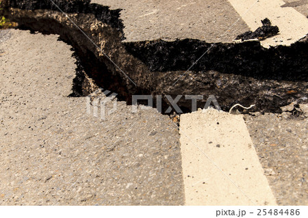 Cracked of asphalt road 25484486