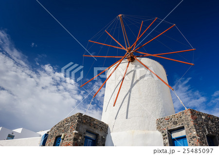 Windwill of Oia Santorini, Greece, copyspace Windwill of Oia Santorini, Greece, copyspace 25485097