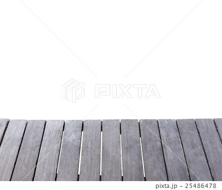 Wooden pier isolated on white 25486478