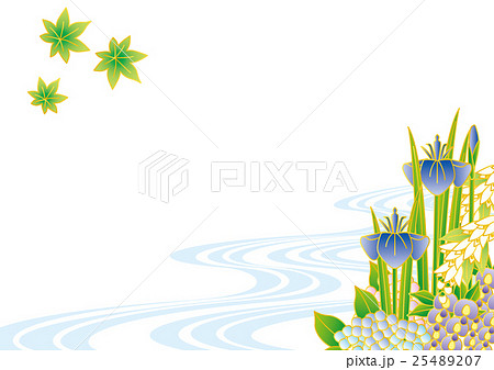 初夏の花の背景素材 和柄のイラスト素材 25489207 Pixta