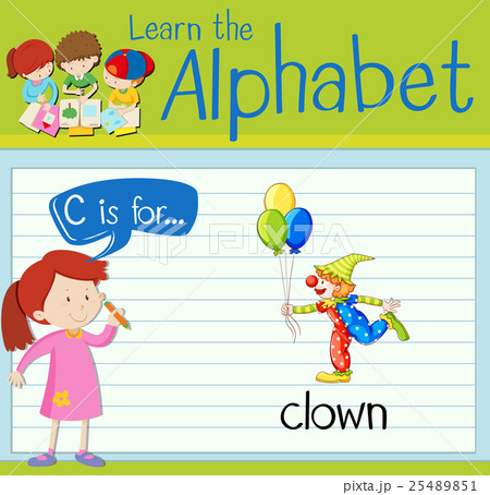 Flashcard letter C is for clown 25489851