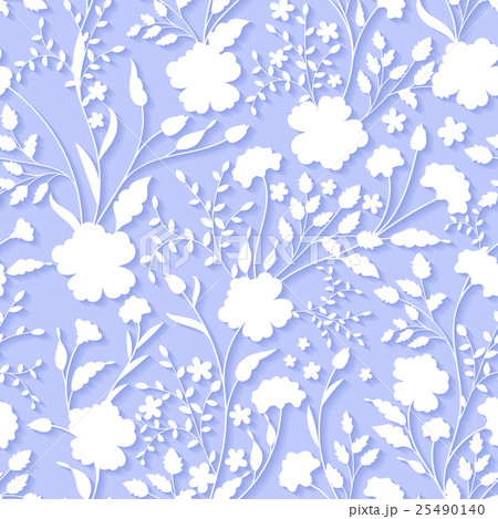 Vector Floral 3d Seamless Pattern Background. For 25490140
